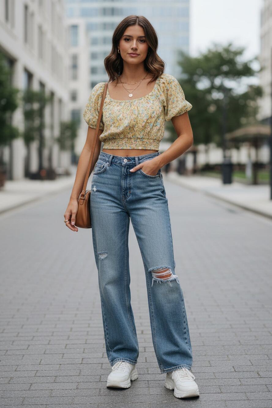 American Eagle Cropped Blouse